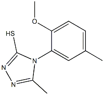 4-(2-methoxy-5-methylphenyl)-5-methyl-4H-1,2,4-triazole-3-thiol 化学構造式