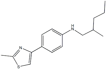 4-(2-methyl-1,3-thiazol-4-yl)-N-(2-methylpentyl)aniline,,结构式