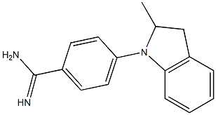 4-(2-methyl-2,3-dihydro-1H-indol-1-yl)benzene-1-carboximidamide 化学構造式