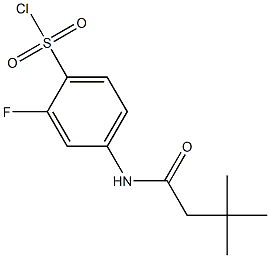 4-(3,3-dimethylbutanamido)-2-fluorobenzene-1-sulfonyl chloride