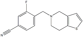 4-(6,7-dihydrothieno[3,2-c]pyridin-5(4H)-ylmethyl)-3-fluorobenzonitrile,,结构式