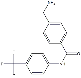 4-(aminomethyl)-N-[4-(trifluoromethyl)phenyl]benzamide,,结构式