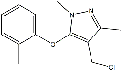 4-(chloromethyl)-1,3-dimethyl-5-(2-methylphenoxy)-1H-pyrazole,,结构式