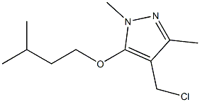 4-(chloromethyl)-1,3-dimethyl-5-(3-methylbutoxy)-1H-pyrazole,,结构式