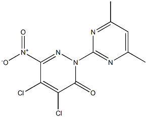 4,5-dichloro-2-(4,6-dimethylpyrimidin-2-yl)-6-nitropyridazin-3(2H)-one Struktur