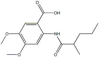 4,5-dimethoxy-2-(2-methylpentanamido)benzoic acid 结构式