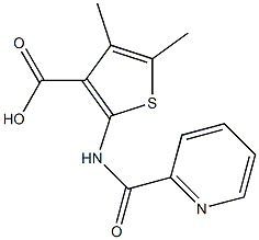 4,5-dimethyl-2-[(pyridin-2-ylcarbonyl)amino]thiophene-3-carboxylic acid Structure