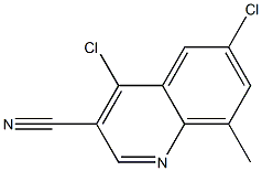 4,6-dichloro-8-methylquinoline-3-carbonitrile 化学構造式