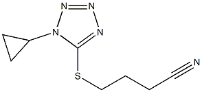 4-[(1-cyclopropyl-1H-1,2,3,4-tetrazol-5-yl)sulfanyl]butanenitrile,,结构式