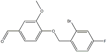 4-[(2-bromo-4-fluorobenzyl)oxy]-3-methoxybenzaldehyde Structure