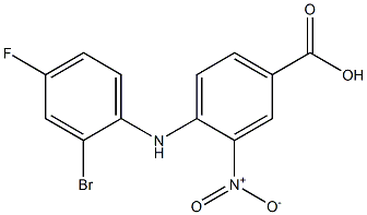 4-[(2-bromo-4-fluorophenyl)amino]-3-nitrobenzoic acid Struktur