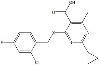 4-[(2-chloro-4-fluorobenzyl)thio]-2-cyclopropyl-6-methylpyrimidine-5-carboxylic acid