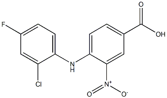 4-[(2-chloro-4-fluorophenyl)amino]-3-nitrobenzoic acid 化学構造式