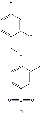 4-[(2-chloro-4-fluorophenyl)methoxy]-3-methylbenzene-1-sulfonyl chloride,,结构式