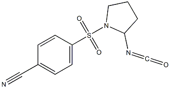 4-[(2-isocyanatopyrrolidine-1-)sulfonyl]benzonitrile Struktur