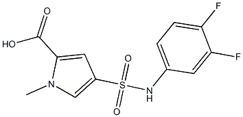 4-[(3,4-difluorophenyl)sulfamoyl]-1-methyl-1H-pyrrole-2-carboxylic acid,,结构式