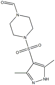 4-[(3,5-dimethyl-1H-pyrazol-4-yl)sulfonyl]piperazine-1-carbaldehyde 结构式