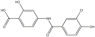 4-[(3-chloro-4-hydroxybenzene)amido]-2-hydroxybenzoic acid,,结构式