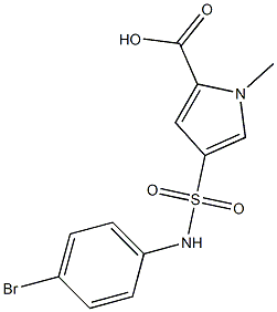 4-[(4-bromophenyl)sulfamoyl]-1-methyl-1H-pyrrole-2-carboxylic acid,,结构式