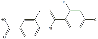 4-[(4-chloro-2-hydroxybenzene)amido]-3-methylbenzoic acid,,结构式