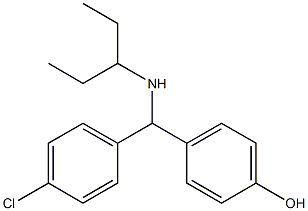 4-[(4-chlorophenyl)(pentan-3-ylamino)methyl]phenol 结构式