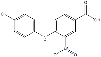 4-(4-クロロフェニルアミノ)-3-ニトロ安息香酸 化学構造式