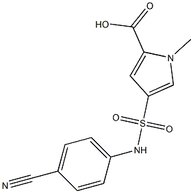4-[(4-cyanophenyl)sulfamoyl]-1-methyl-1H-pyrrole-2-carboxylic acid Struktur