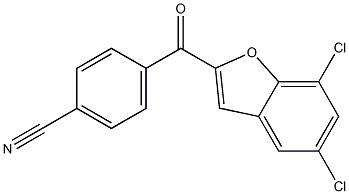 4-[(5,7-dichloro-1-benzofuran-2-yl)carbonyl]benzonitrile,,结构式