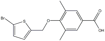 4-[(5-bromothiophen-2-yl)methoxy]-3,5-dimethylbenzoic acid,,结构式