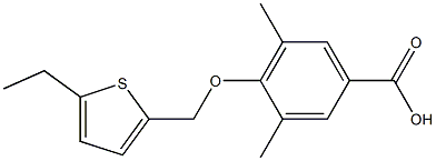 4-[(5-ethylthiophen-2-yl)methoxy]-3,5-dimethylbenzoic acid Struktur