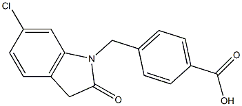 4-[(6-chloro-2-oxo-2,3-dihydro-1H-indol-1-yl)methyl]benzoic acid,,结构式
