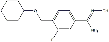 4-[(cyclohexyloxy)methyl]-3-fluoro-N'-hydroxybenzenecarboximidamide,,结构式