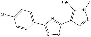 4-[3-(4-chlorophenyl)-1,2,4-oxadiazol-5-yl]-1-methyl-1H-pyrazol-5-amine,,结构式