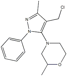 4-[4-(chloromethyl)-3-methyl-1-phenyl-1H-pyrazol-5-yl]-2-methylmorpholine,,结构式