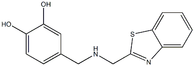 4-{[(1,3-benzothiazol-2-ylmethyl)amino]methyl}benzene-1,2-diol,,结构式