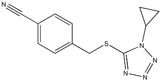 4-{[(1-cyclopropyl-1H-1,2,3,4-tetrazol-5-yl)sulfanyl]methyl}benzonitrile,,结构式