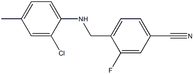 4-{[(2-chloro-4-methylphenyl)amino]methyl}-3-fluorobenzonitrile,,结构式