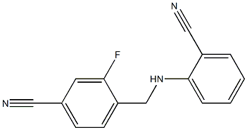4-{[(2-cyanophenyl)amino]methyl}-3-fluorobenzonitrile Struktur