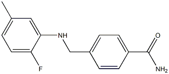 4-{[(2-fluoro-5-methylphenyl)amino]methyl}benzamide 化学構造式