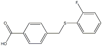 4-{[(2-fluorophenyl)sulfanyl]methyl}benzoic acid,,结构式