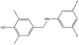 4-{[(3,5-difluorophenyl)amino]methyl}-2,6-dimethylphenol,,结构式