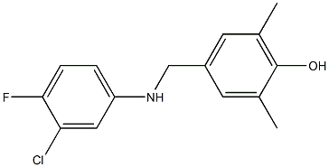 4-{[(3-chloro-4-fluorophenyl)amino]methyl}-2,6-dimethylphenol 结构式