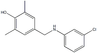 4-{[(3-chlorophenyl)amino]methyl}-2,6-dimethylphenol,,结构式