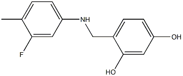 4-{[(3-fluoro-4-methylphenyl)amino]methyl}benzene-1,3-diol 结构式