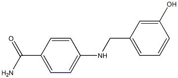 4-{[(3-hydroxyphenyl)methyl]amino}benzamide Struktur