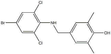 4-{[(4-bromo-2,6-dichlorophenyl)amino]methyl}-2,6-dimethylphenol Struktur