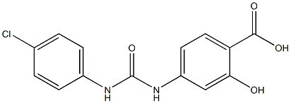 4-{[(4-chlorophenyl)carbamoyl]amino}-2-hydroxybenzoic acid 化学構造式