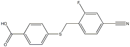 4-{[(4-cyano-2-fluorophenyl)methyl]sulfanyl}benzoic acid Struktur