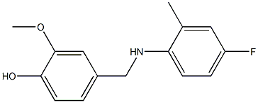 4-{[(4-fluoro-2-methylphenyl)amino]methyl}-2-methoxyphenol,,结构式