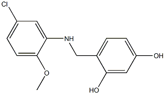 4-{[(5-chloro-2-methoxyphenyl)amino]methyl}benzene-1,3-diol,,结构式